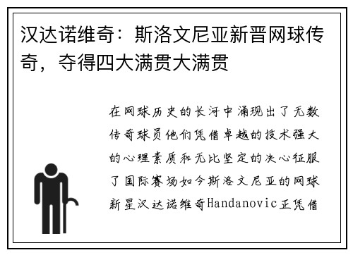 汉达诺维奇：斯洛文尼亚新晋网球传奇，夺得四大满贯大满贯